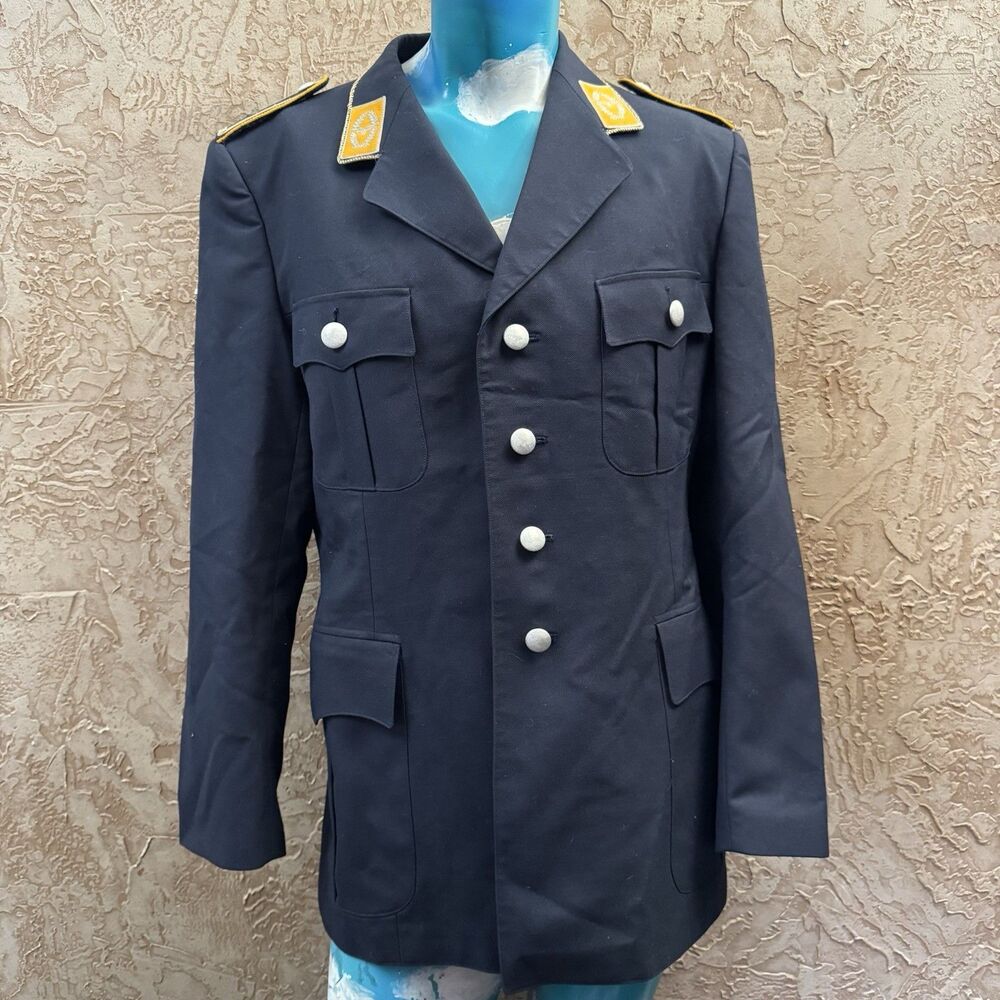 Vintage West German Army Dress Uniform Jacket Dark Navy Size 35 Military